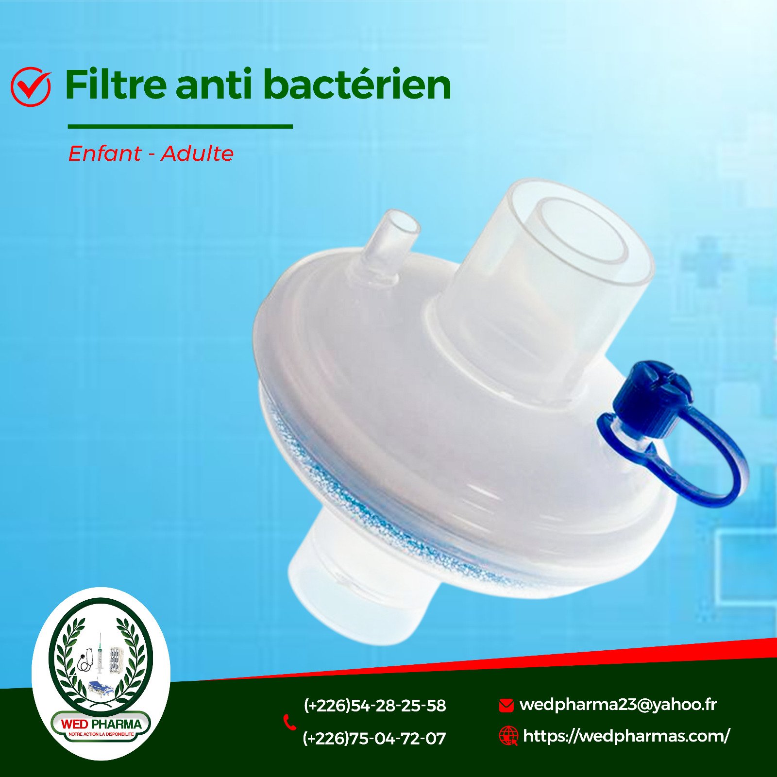 Filtre anti bacterien Enfant/Adulte