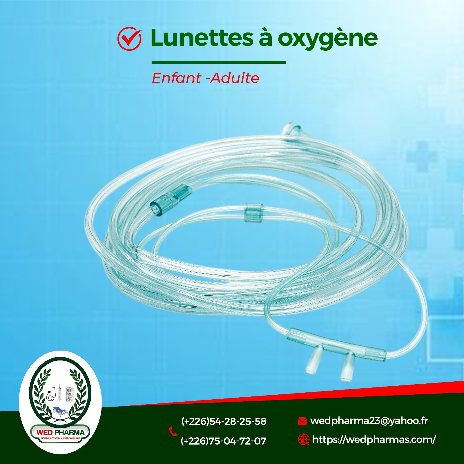 Lunette à oxygène enfant/adulte